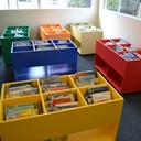 Mobile Book Box Trolley Mixed Colours