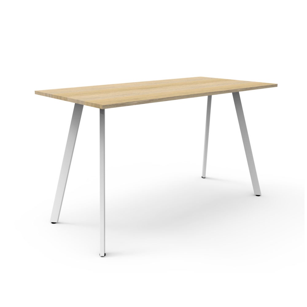 White Base Natural Oak Top