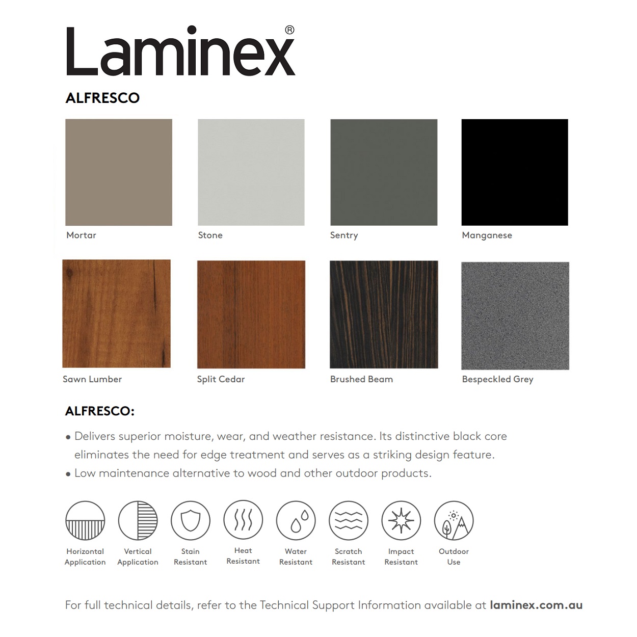 Alfresco Compact Laminate Colours