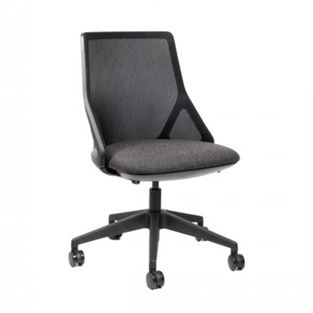 Cicero 5 Star PP Chair (Without Arms, Medium Back, Black Mesh)
