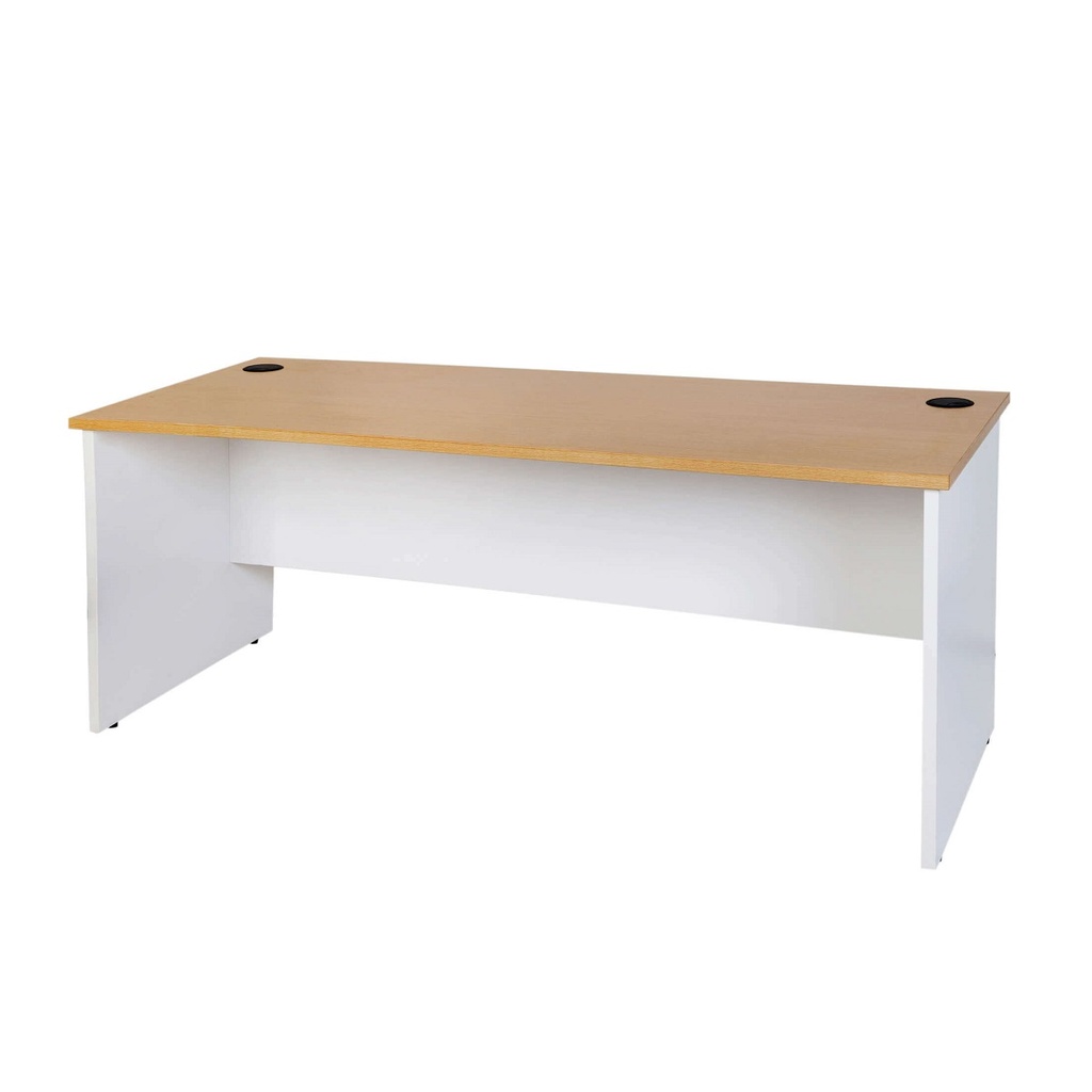 Logan Straight Desk (1500W x 750D, Oak / White)