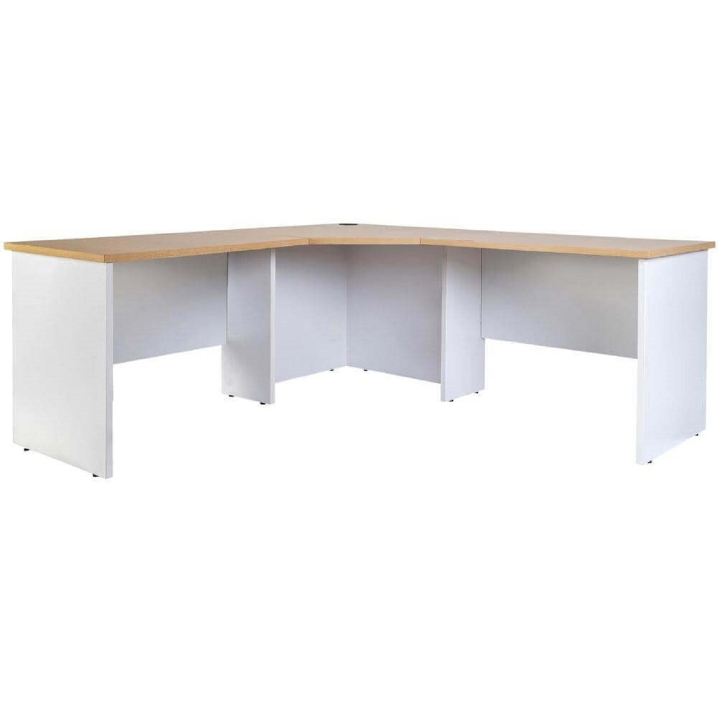 Logan Corner Workstation (1800W x 1800W x 600D, Oak / White)