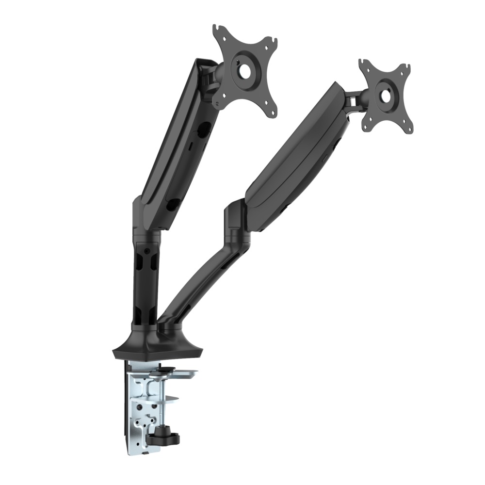 Gas Spring Dual Monitor Arm (Black)