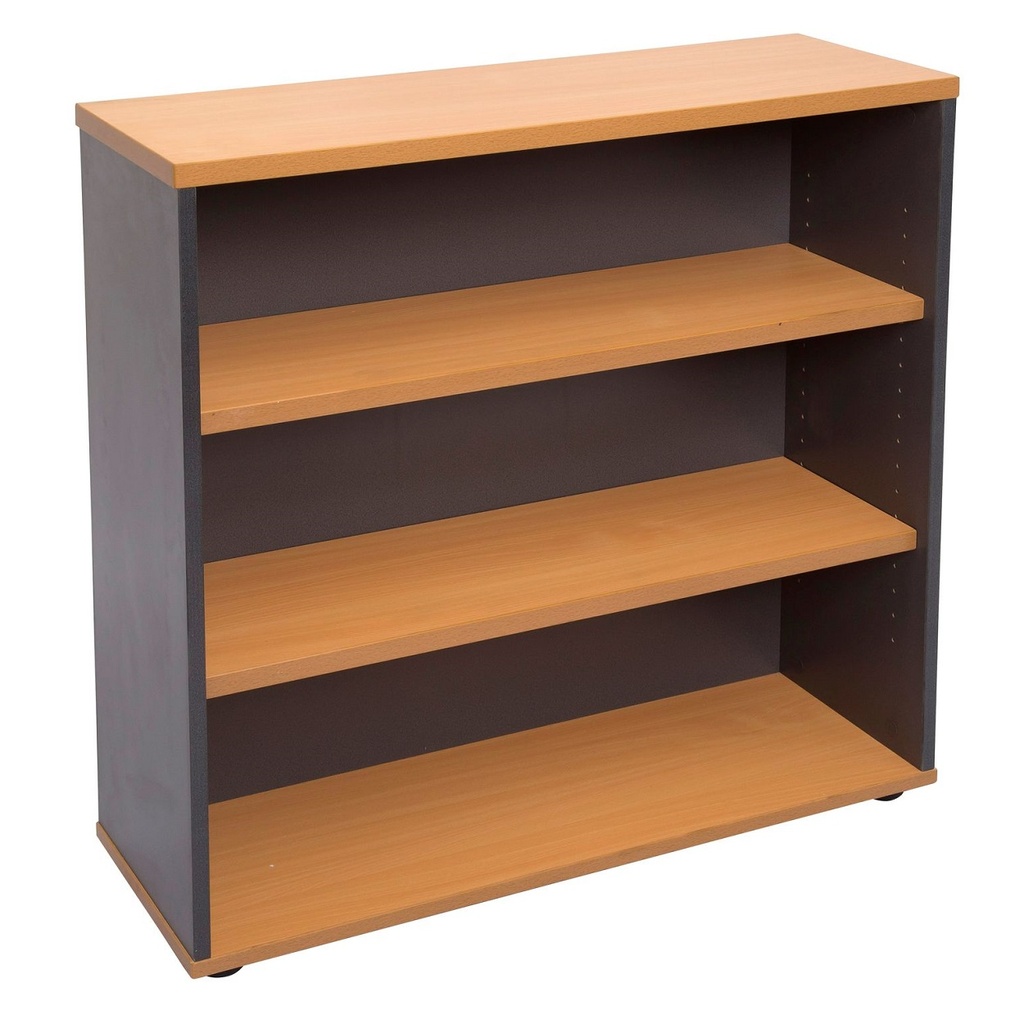 Rapid Worker Bookcase (900W x 315D x 900H (2 Adj Shelves), Beech on Ironstone)