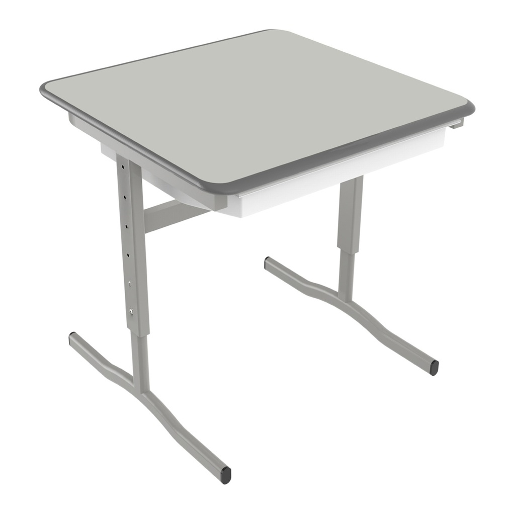 Single Adjustable Desk Performance Edge (Fog Grey, With Drawers)