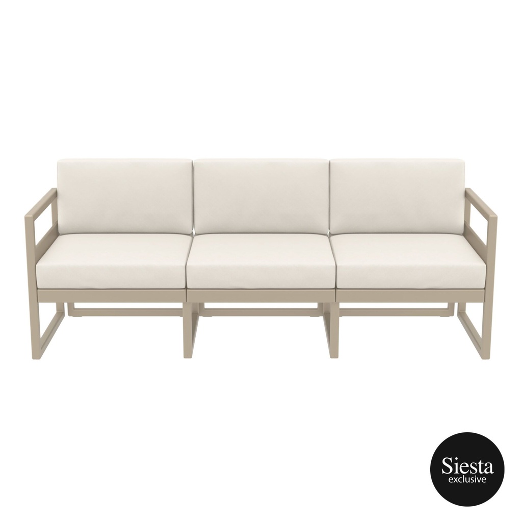 Mykonos Lounge Sofa XL (Taupe Frame / Beige Cushions)