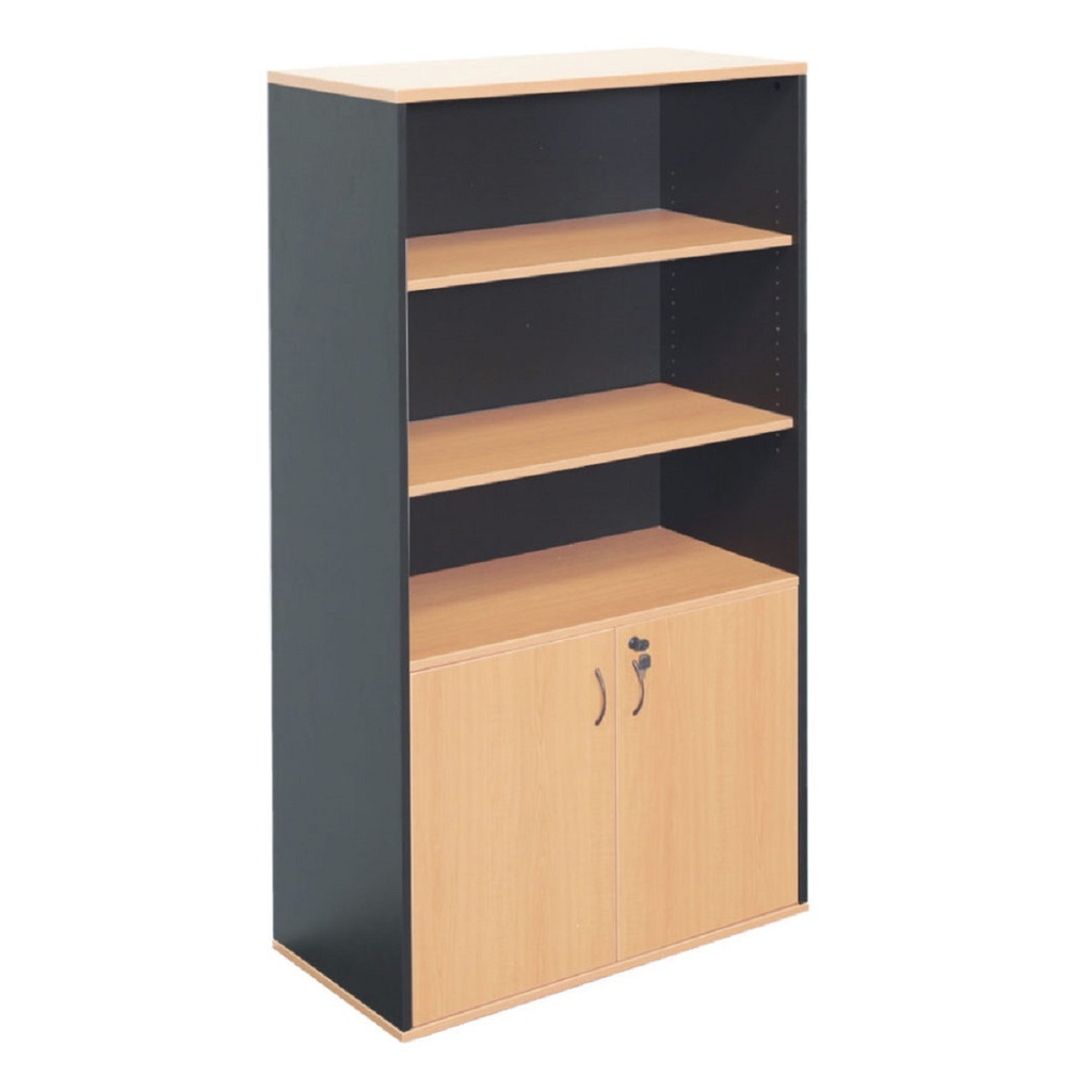 Rapid Worker Half Door Lockable Wall Unit (Beech on Ironstone)