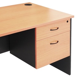 Rapid Worker Fixed Pedestal (2 Drawers, Beech on Ironstone)